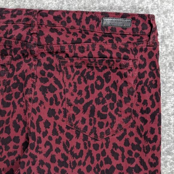 Sanctuary Social Standard Ankle Skinny Leg Jeans Women Size 14 Red Leopard - Picture 7 of 12